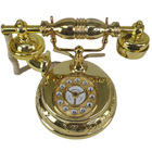 Telefone Mesa Ouro Vintage Fixo Classico Retro Viva Voz Casa