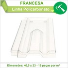 Telha Claraboia Francesa Policarbonato Transparente 11 Peças