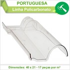 Telha Claraboia Portuguesa Policarbonato Transparente 16 Pçs
