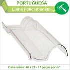 Telha Claraboia Portuguesa Policarbonato Transparente 4 Pçs