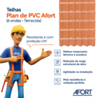 Telha de PVC Plana 198x0,88x1,6cm 1,6mm Terracota Afort
