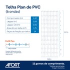 Telha de PVC Plana 242x0,88x1,6cm 1,6mm Cinza Afort