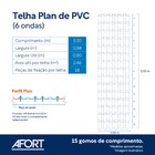 Telha de PVC Plana 33x0,88x1,6cm 1,6mm Cinza Afort