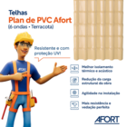 Telha de PVC Plana 33x0,88x1,6cm 1,6mm Marfim Afort