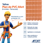 Telha de PVC Plana 33x0,88x1,6cm 1,6mm Terracota Afort