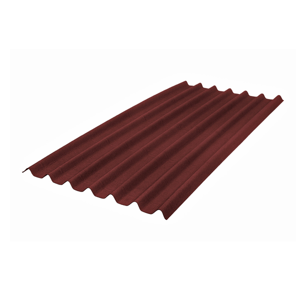 Telha Ecológica Stilo Ondulada Fibra Vegetal 95x200cm Vermelho Onduline