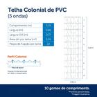 Telha Plástica Colonial 5 Ondas 328x86cm 1,7mm Marfim Afort