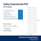 Telha Plástica Colonial 5 Ondas 328x86cm 1,7mm Terracota Afort
