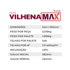 TELHA VILHENAMAX 1,10X1,10X1,20 GRAFITE