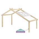 Telhado V Casinha Prime Em Madeira Maciça Natural/branco Casa