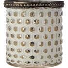 Temple Castiçal De Metal Branco Decorativo Luxo Sala 8x7cm