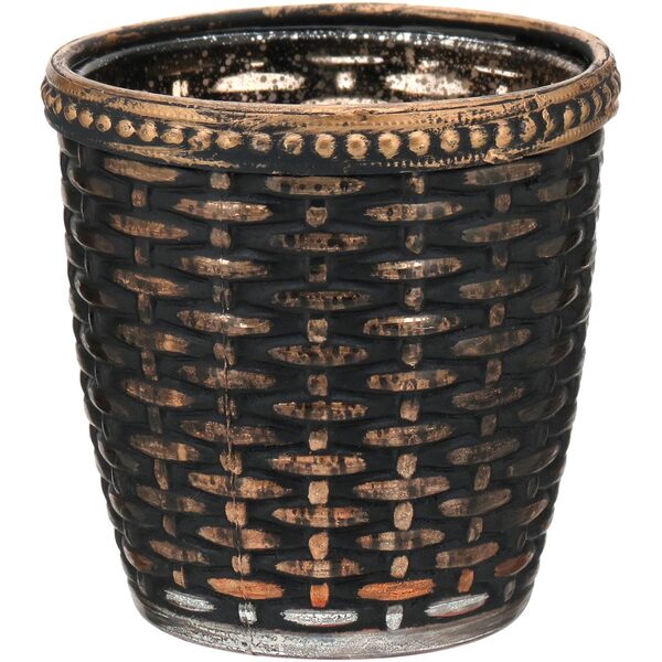 Temple Castiçal Suporte Para Vela 8x8x8cm Metal Bronze