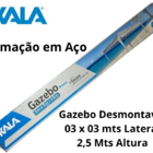 Tenda Gazebo 3x3m Branco Aço Poliéster Kala