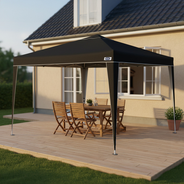 Tenda Gazebo Articulado Alumínio e Poliéster Preto 3x3m X-Flex Oxford Mor