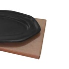Tepan 26x16 Oval  De Ferro Fundido Com Aparador De Madeira