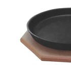 Tepan Redonda 18 De Ferro Fundido Com Aparador De Madeira