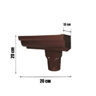 Terminal Calha Moldura 28 Direito Marrom Calha Forte