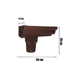 Terminal Calha Moldura 28 Esquerdo Marrom Calha Forte
