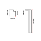 Terminal Canto Interno Branco 10cm Santa Luzia