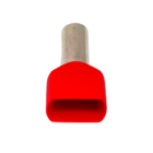 Terminal Ilhós Tubular Pré Isolado Duplo 10mm Vermelho 100pç