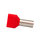 Terminal Ilhós Tubular Pré Isolado Duplo 10mm Vermelho 100pç