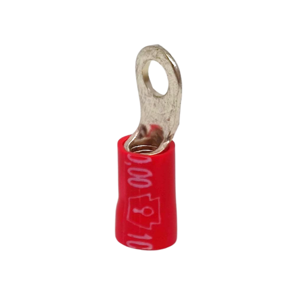 Terminal Isolado Simples Olhal M5 Vermelho 10mm 50pçs OL-6504
