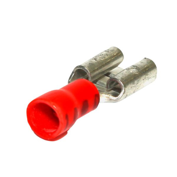 Terminal Isolado Tipo Fêmea 6,3mm 22-18awg Vermelho 100pçs  E