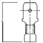 Terminal Lingueta Macho Isolado 6,3mm 16-14awg Azul 100pçs Em