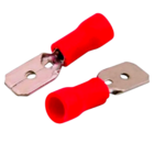 Terminal Lingueta Macho Pré Isolado 6,3mm Vermelho 100pçs  EM