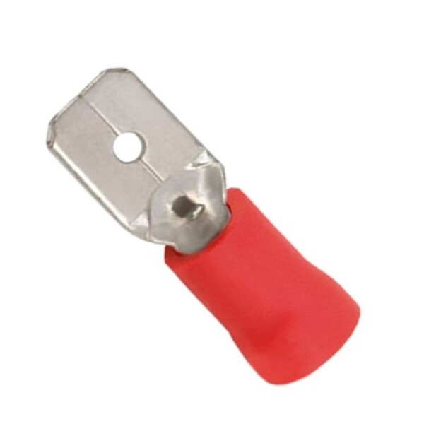 Terminal Pre Isolado Macho 6,3mm 0,50-1,50 Mm² Vermelho 100 p