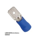 Terminal Pre Isolado Macho 6,3mm 1,50-2,50 Mm² Azul 100 peças