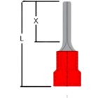 Terminal Tipo Pino Pré Isolado 8mm 22-16 Awg 100pçs Crimper