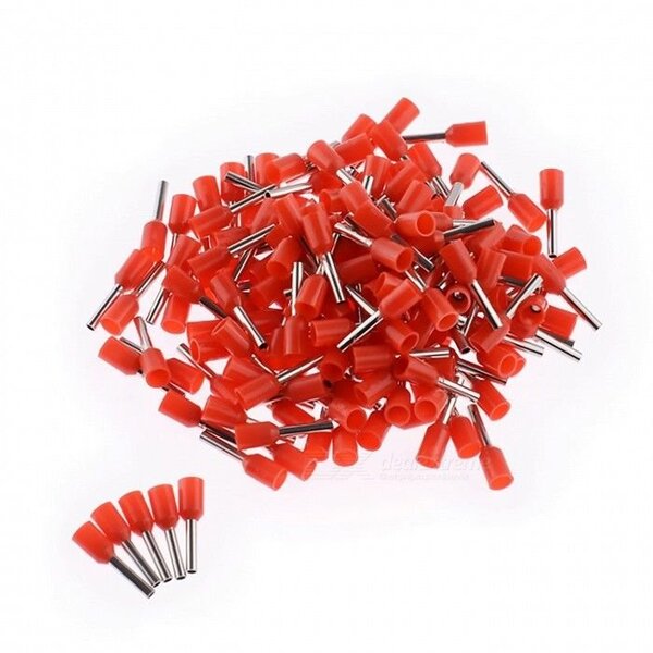 Terminal Tubular Ilhós 1mm 100 Peças Vermelho Soprano