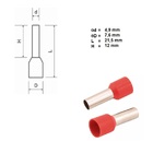 Terminal Tubular Ilhós Simples 10mm² E12mm 100 Peças