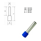 Terminal Tubular Ilhós Simples 16 Mm²  Longo E25mm 100 Peças