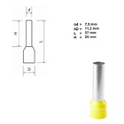 Terminal Tubular Ilhós Simples 25 Mm²  Longo E25mm 100 Peças