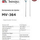 Termometro Digital De Vareta Mv-364 Branco Minipa