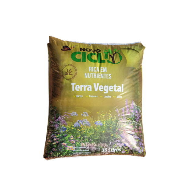 Terra Vegetal Novo Ciclo 36l Para Jardins E Vasos