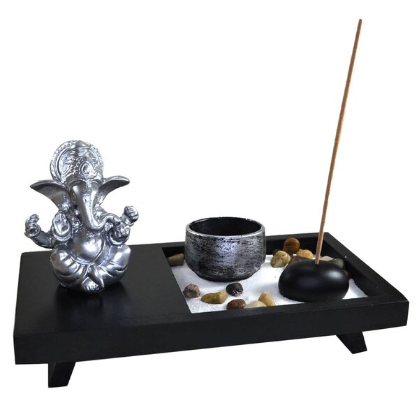 Terrário Bandeja Areia Altar Ganesha Jardim Zen Decorativo Po