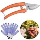 Tesoura De Poda Para Jardim Com Lâmina Metálica Bypass + Luva