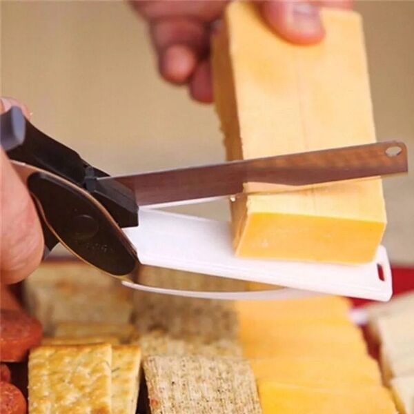 Tesoura Faca Tábua De Corta Legumes Verduras Clever Cutter