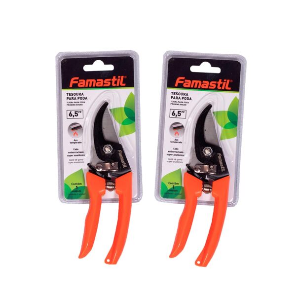 Tesoura Para Poda Famastil 6.5" Kit 2 Un