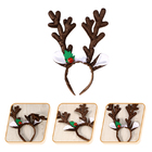 Tiara Natal Arco Diadema Cabeça Fantasia Rena Marrom Noel