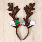 Tiara Natal Arco Diadema Cabeça Fantasia Rena Marrom Noel