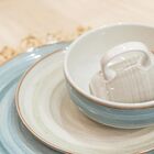 Tigela Bowl Aquarela Azul Para Cereais E Iogurtes Em Cerâmica