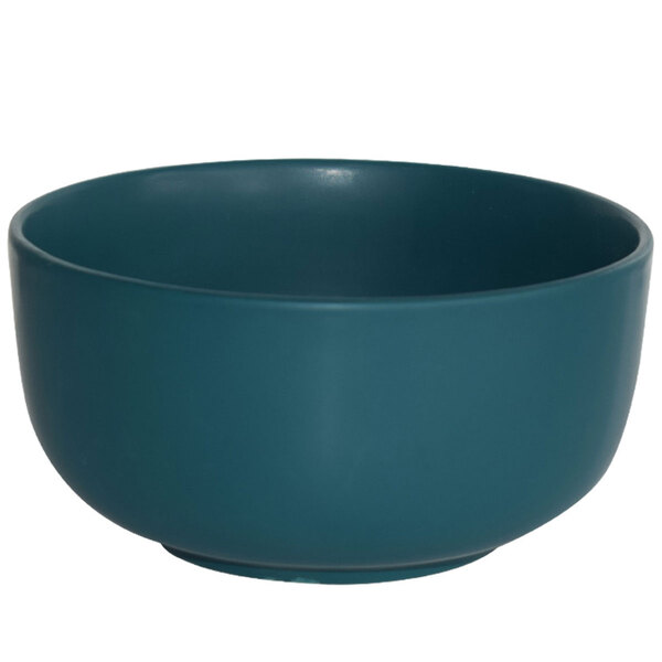 Tigela Bowl Redonda 340ml Cerâmica Lisa Azul Petróleo Fosco