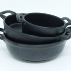 Tigela C/ Alça Em Melamina 12x9cm - 180ml Color Black - Oxford