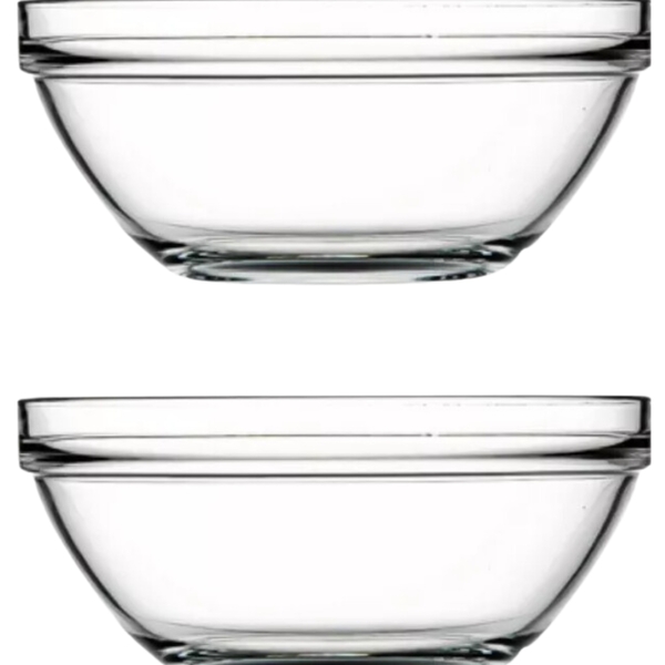 Tigela Vasilha Bowl 2,1lt Conjunto 2-un Saladeira De Vidro Tr