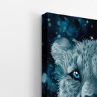 Tigre Branco Olhos Azuis Desenho Arte Quadro Canvas 60x40cm