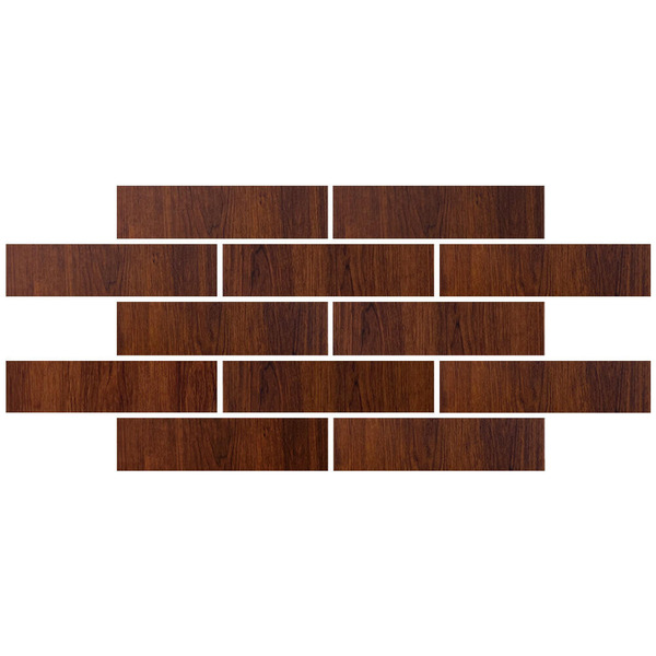 Tijolinho Madeira Jacarandá Adesivo Flexivel P Parede 30x7,5c